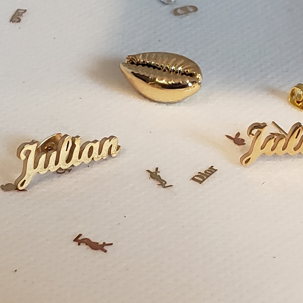 Julian stud earrings gold plated jewelry